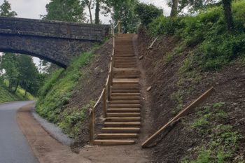 escalier voie verte la charmille jardin espaces verts mauriac menuiserie paysagère